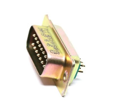 Złącze D-Sub 15-pinowe Męski Proste Montaż na kablu raster 2.74mm Złoto na niklu