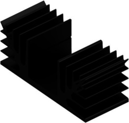 Extruded heatsink, (L x W x H) 37.5 x 88 x 35 mm, 2.7 to 1.35 K/W, black anodized, 10018907