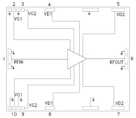 25 Watt GaN MMIC Power Amplifier, 2 GHz to 6 GHz
