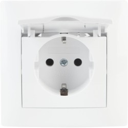 Gniazdo z klapką typ: schuko VCX LC 18 Biały