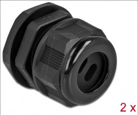 60391 Cable Gland PG21 for flat cable with 2 cable entries bk 2 pcs