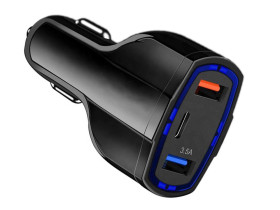 Ładowarka 12÷24V PLS34E, 2xUSB-A + USB-C, 3.1A, QC3