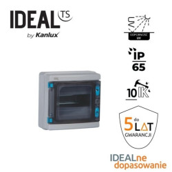 Rozdzielnica modułowa tworzywo 1x8 natynkowa IP65 IK10 N+PE II klasa drzwi szare transparentne KDB-IP65-S08T szary 38451