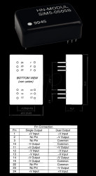 AM3N-0512D-RZ DIL-24 DC/DC converter, 3 W, 5 V in/±12 V out