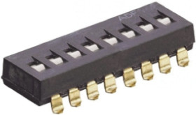 Przełącznik DIP 8-pozycyjny SPST SMD 100 mA przy 24 V DC -30 → +85°C