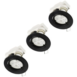 Sygonix SY-6417590 LED recessed light set Black GU10 Flush Mount 3 W