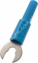 ADA 3034-BL Widełki kabl., rozw.6,3/4,3mm, z gn.4mm, niebieski, ELECTRO-PJP, ADA3034BL