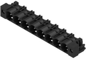 Pin header, 8 pole, pitch 7.62 mm, angled, black, 1472430000