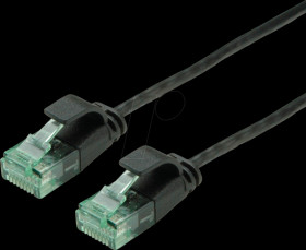 21453456 Patchkabel Cat.6a (Class EA) UTP, Slim, schwarz, 3 m