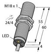 Turck Przełącznik zbliżeniowy podtynkowy BI5-M18-RDZ3X 7M