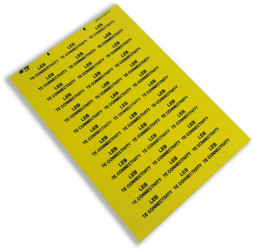 Polyester label, (L x W) 43.2 x 16.9 mm, silver, sheet with 520 pcs, 9-1768033-1