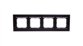 Sonata Ramka Poczwórna Czarne Szkło / Czarny R-4Rgc/32/25