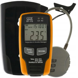 Przenośny rejestrator temperatury i wilgotności z wyświetlaczem LCD i zapisem w pamięci do 32700 odczytów DT-172