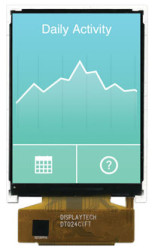 Kolorowy wyświetlacz LCD 2.4cal Transmisywny TFT QVGA 240 x 320pikseli LED Backlight Parallel, RGB I/F Nie Displaytech