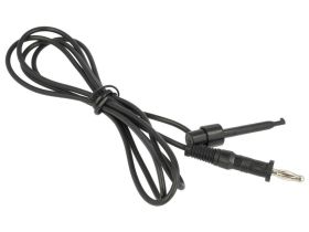 Przewód pomiarowy banan - haczyk 1mm2 0,95m czarny