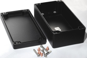 Aluminum die cast enclosure, (L x W x H) 221 x 120 x 81 mm, black (RAL 9005), IP66, 1590Z150BK