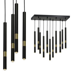 Lampa wisząca MONZA BLACK / GOLD 11xG9 8W MLP6386 Milagro