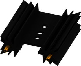 Extruded heatsink, (L x W x H) 38.1 x 34.9 x 12.7 mm, 11 K/W, black anodized, 10018989