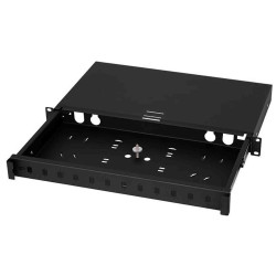 Przełącznica światłowodowa 19" 1U 12xSC Simplex, wysuwana, czarna