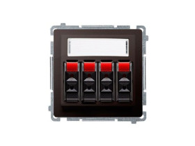 SIMON BASIC Gniazdo głośnikowe poczwórne z polem opisowym (moduł) czekoladowy BMGL34.01/47 KONTAKT SIMON