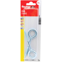 Fischer 090944 GS 8x100 eyelet Screw Set for wood &amp; masonry