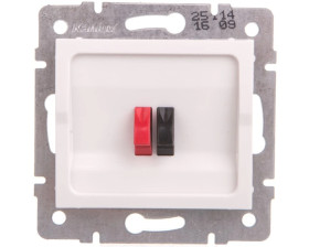 LOGI Gniazdo głośnikowe pojedyncze Biały 25114