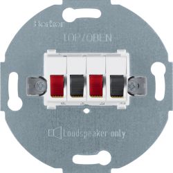 Mechanizm gniazda głośnikowego stereofonicznego 2-kr, biały