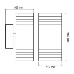 Lampa Ogrodowa Kinkiet Elewacyjny góra dół GU10 PROTEA Czarny LUMILED