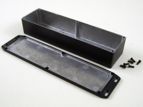 Aluminum die cast enclosure, (L x W x H) 121 x 66 x 36 mm, black (RAL 9005), IP65, 1590WNFBK