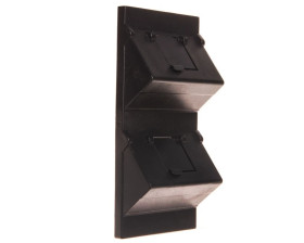 Simon Connect Płytka K45 gniazda teleinforamtycznego podwójnego 2xRJ skośna z przesłoną szary grafit S800B/14