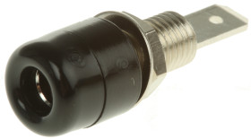 Gniazdo bananowe Żeński Wypustka typ Gniazdo bananowe Czarny 32A Schutzinger rozmiar 4 mm