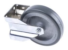 Koło samonastawne średnica kabla 100mm Płyta RS PRO 60kg wysokość całkowita 129mm