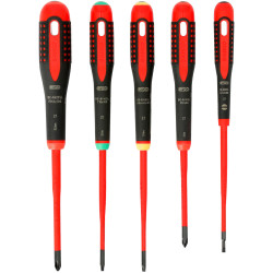 Bahco BE-9871SL BE-9871SL ERGO&#x2122; Slim VDE Insulated Screwdriver Set, 5 Piece