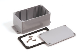 Obudowa Aluminium odlewane szerokość zew. 120,8 mm długość zew. 202 mm wys. zew. 106,7 mm Deltron IP68 Szary