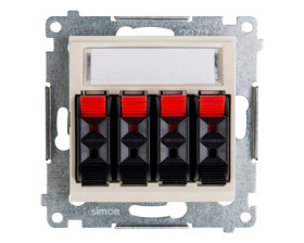 Simon 54 Gniazdo głośnikowe poczwórne kremowe DGL34.01/41