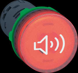 XB5KS2B4 Harmony buzzer, illuminates red, diameter 22 mm, 24 V