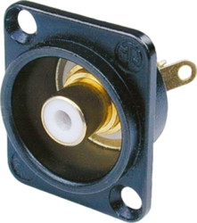 RCA chassis socket, Cincheinbaubuchse, 16 A, löten, NF2D-B-9