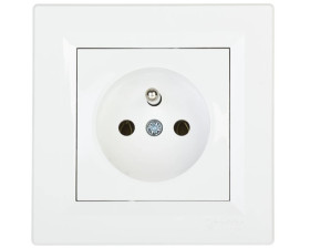 Gniazdo pojedyncze Asfora z/u białe z ramką EPH2800121