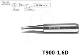 T900-1.6D Soldering tip, 1.6 mm, chisel-shaped, straight