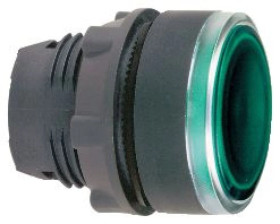 Napęd podświetlany przycisku żar. neon LED kryty zielony ZB5AW33