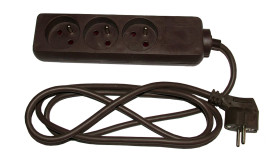 Przedłużacz 1.5m 3 gniazda Listwy zasilające typ Typ E - gniazdo francuskie 16A 250 V