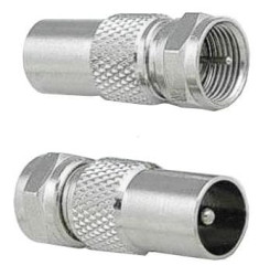 Adapter - przejściówka F wtyk / TV wtyk