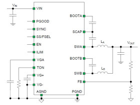 Small, 10-MHz, 8-V to 14-V, 10-A synchronous SWIFT™ series capacitor buck converter