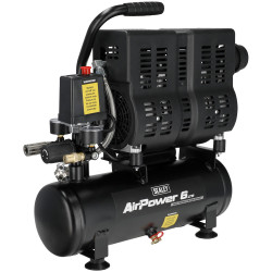 Sealey SAC6000S 6L Oil Free Low Noise Direct Drive Air Compressor 1hp