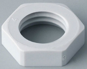 Counter nut, M12 x 1.5, PA, light gray, C2312117
