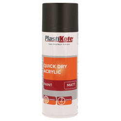 PlastiKote 440.0071008.076 Trade Quick Dry Acrylic Spray Paint Matt Black 400ml