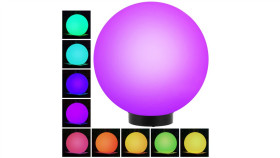 Solarna Lampa Wolnostojaca Ogrodowa Gb165 - Kula 25X25x58cm, Kolorowy Led Gb165