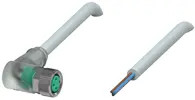 Sensor actuator cable, M8 cable socket, angled, A to open end, 3 pole, 5 m, PUR, gray, 3 A, 024773