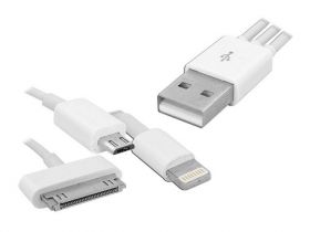 KABEL USB - IPHONE 5/6, IPAD, MICRO USB