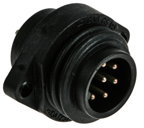 Złącze wielostykowe przemysłowe 6 + PE-pinowe Montaż na kołnierzu Wtyczka Hirschmann